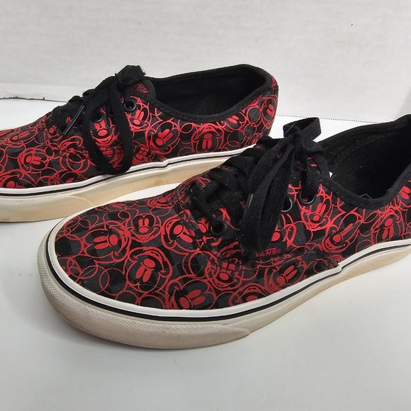 vans x disney mickey mouse shoes black red checkerboard Women 8.5 Men 7 - Picture 6 of 14